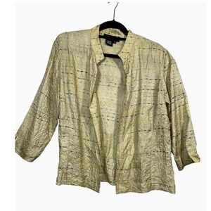 Peck &‎ Peck Collection Silk Blend Women Blazer Jacket Multicolor Sz 16 Career